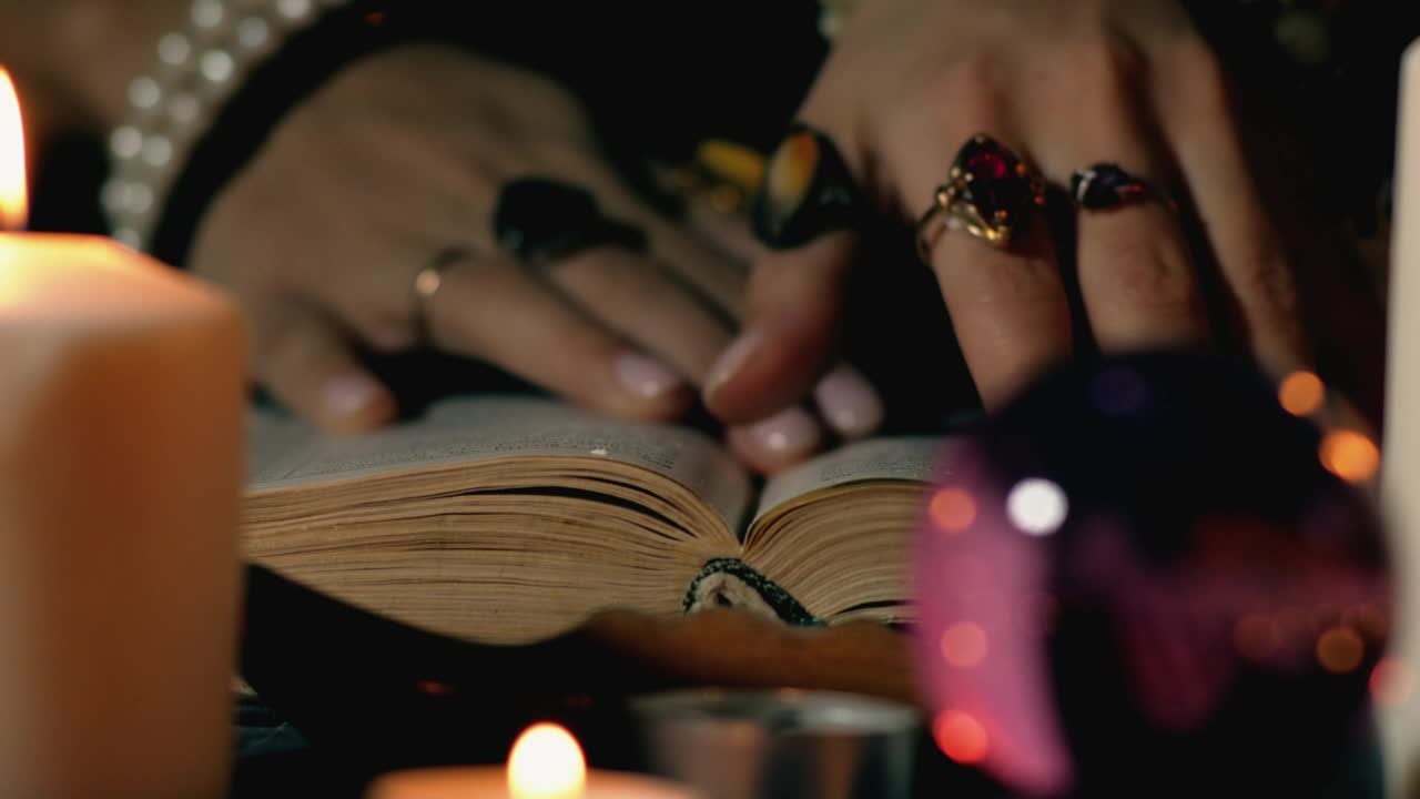 Stock Video Fortune Teller Reading An Ancient Book Live Wallpaper For PC - Free Download