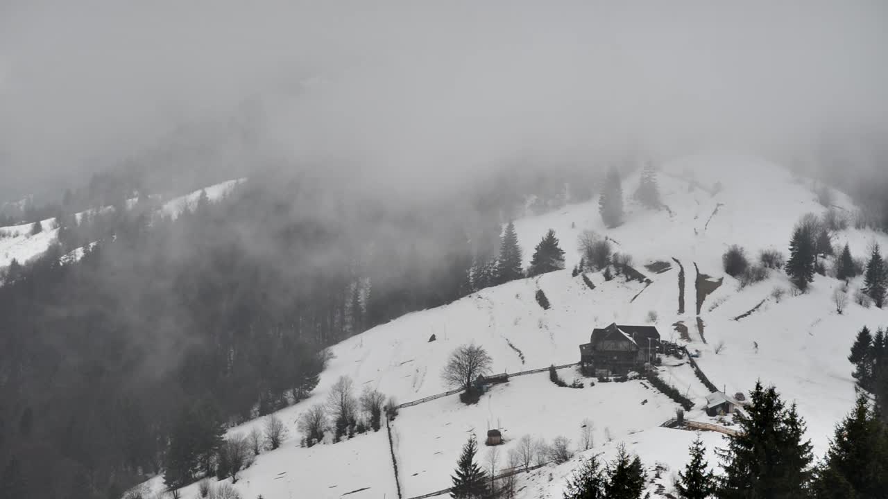 Free Stock Video Very Cloudy And Foggy Afternoon In Winter Live Wallpaper - Free Download