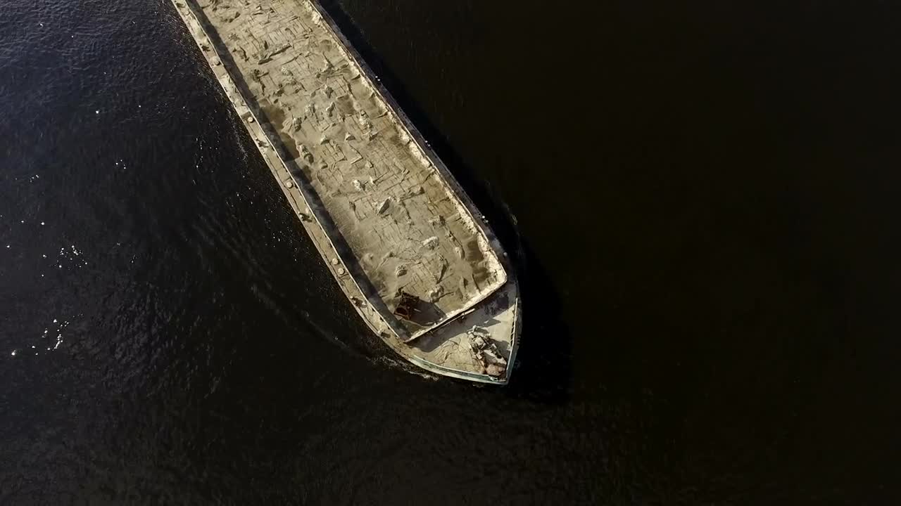 Stock Video Flying Over A Cargo Ship In The River Live Wallpaper For PC - Free Download