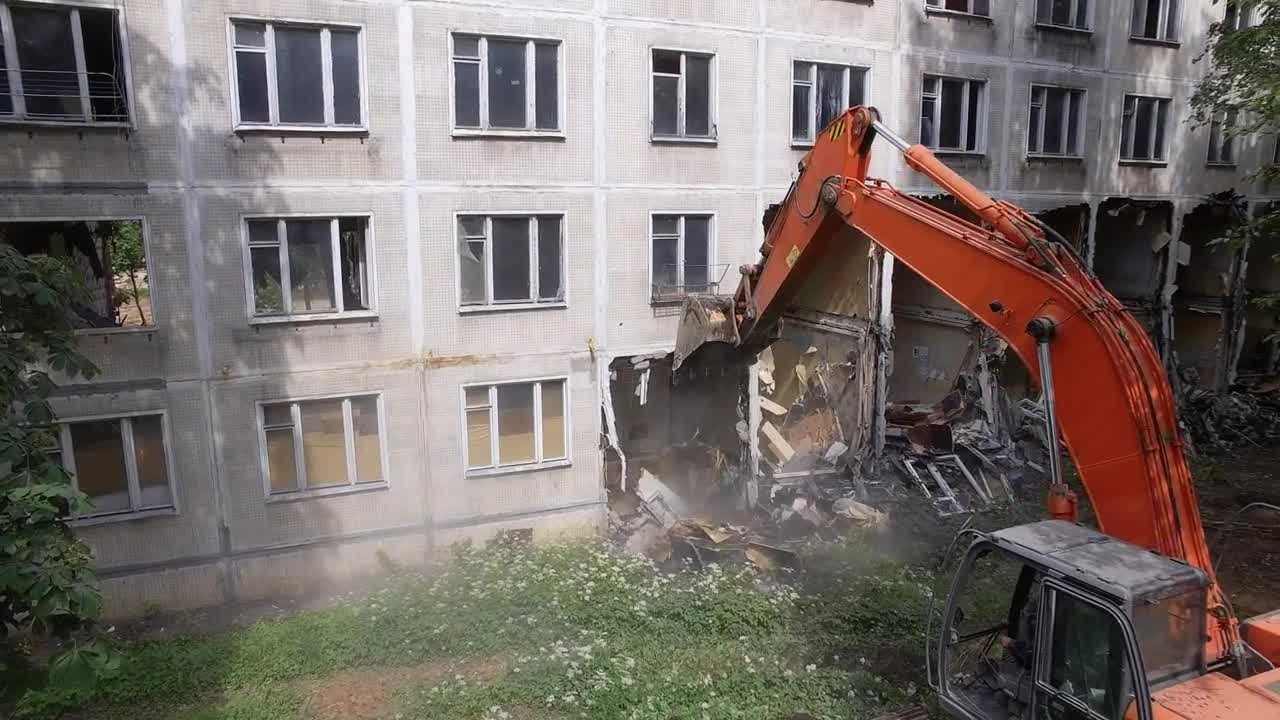 Stock Video Knocking Down An Old Building Animated Wallpaper - Free Download