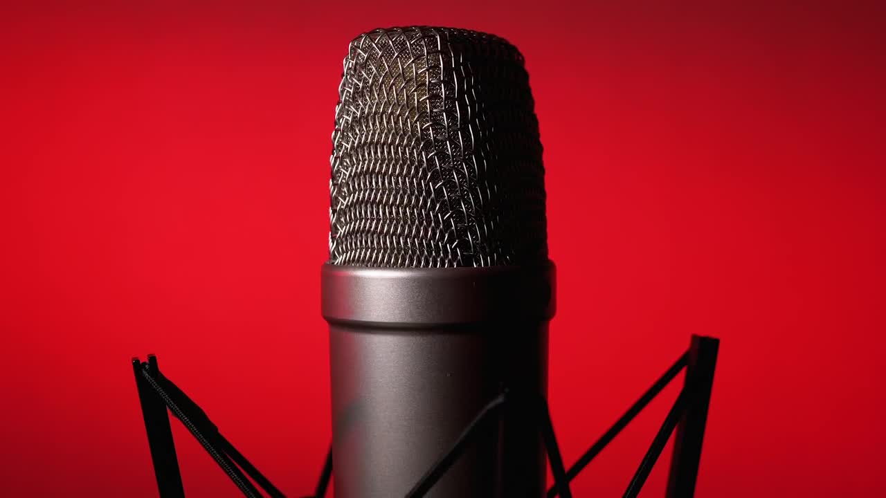Video Stock Professional Microphone On A Red Background Live Wallpaper Free - Free Download