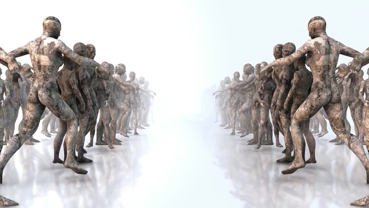Stock Video Corridor With Human Body Sculptures Live Wallpaper For PC - Free Download
