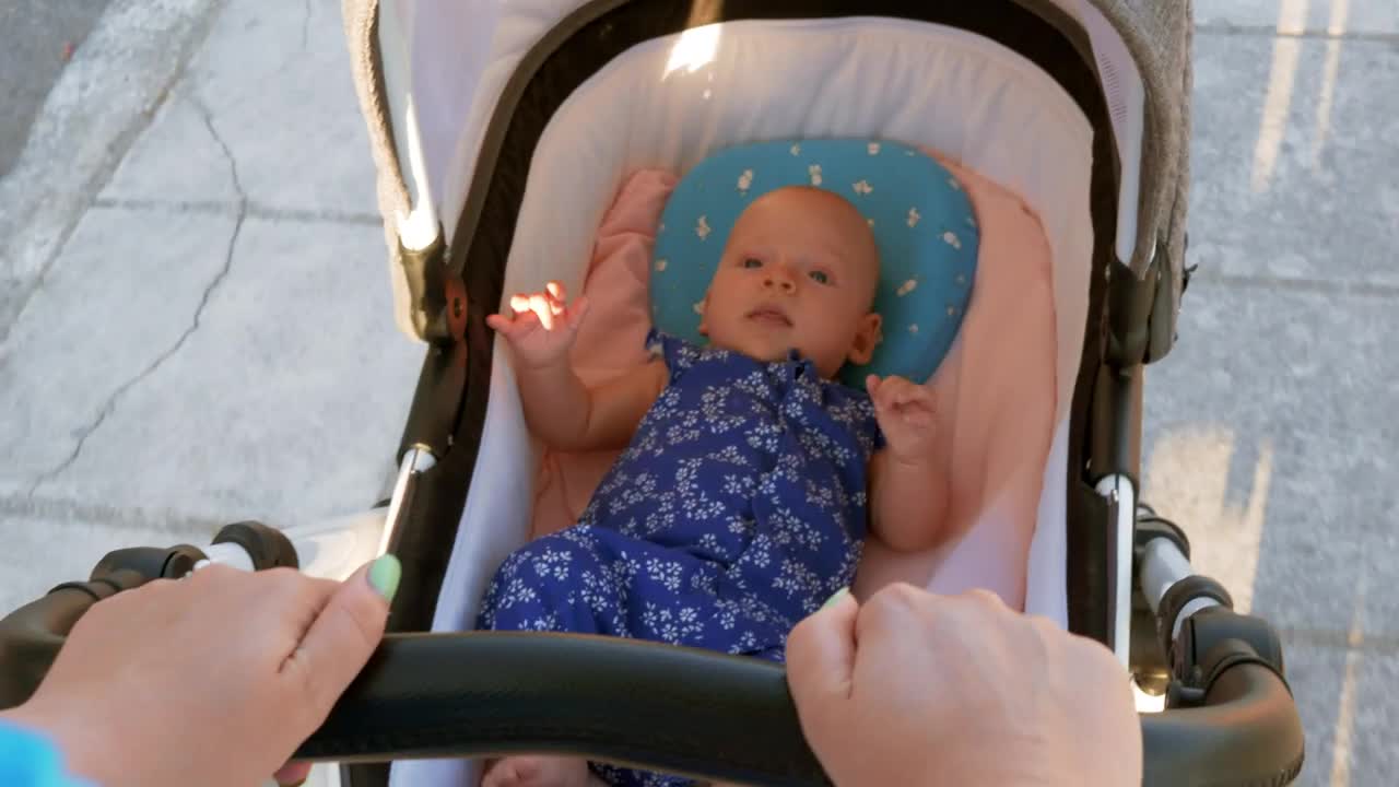 Video Stock Pushing A Young Baby In A Pram Live Wallpaper Free - Free Download