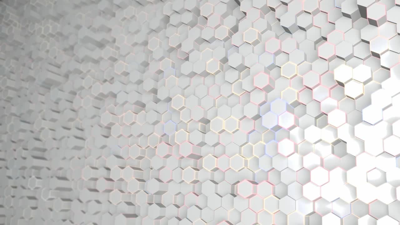 Stock Video Futuristic Wall With Abstract White Hexagons Live Wallpaper For PC - Free Download