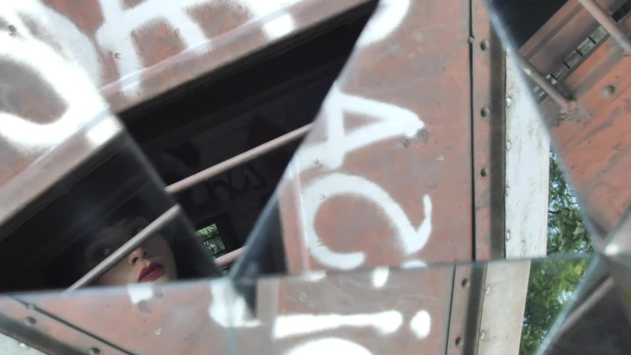 Stock Video Girl At The Window Reflected In The Mirrors Of A Live Wallpaper For PC - Free Download