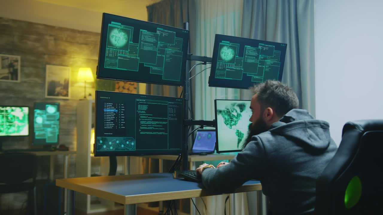 Stock Video Hacker Raising His Hands In Success Live Wallpaper For PC - Free Download