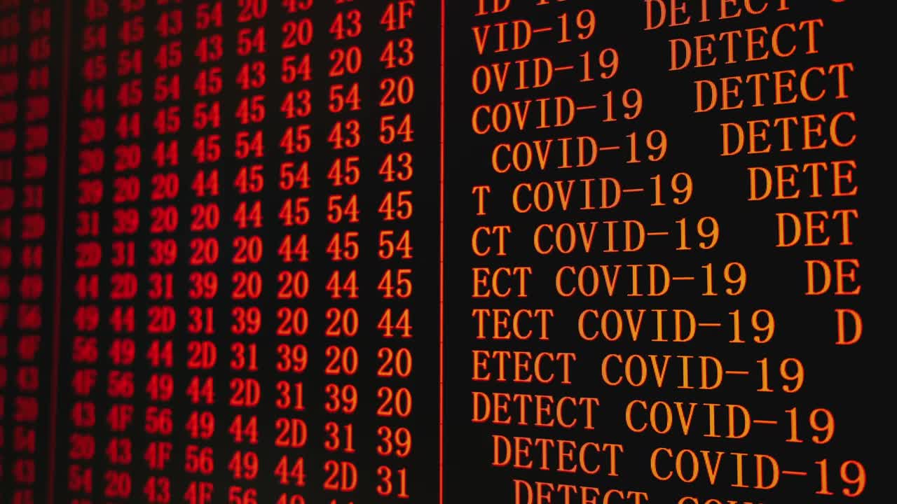 Stock Video Covid  Red Alert In Codes On The Screen Live Wallpaper For PC - Free Download