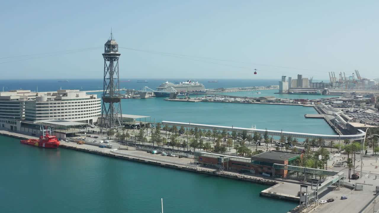 Stock Video Drone Flying Above A Port In Barcelona Live Wallpaper For PC - Free Download