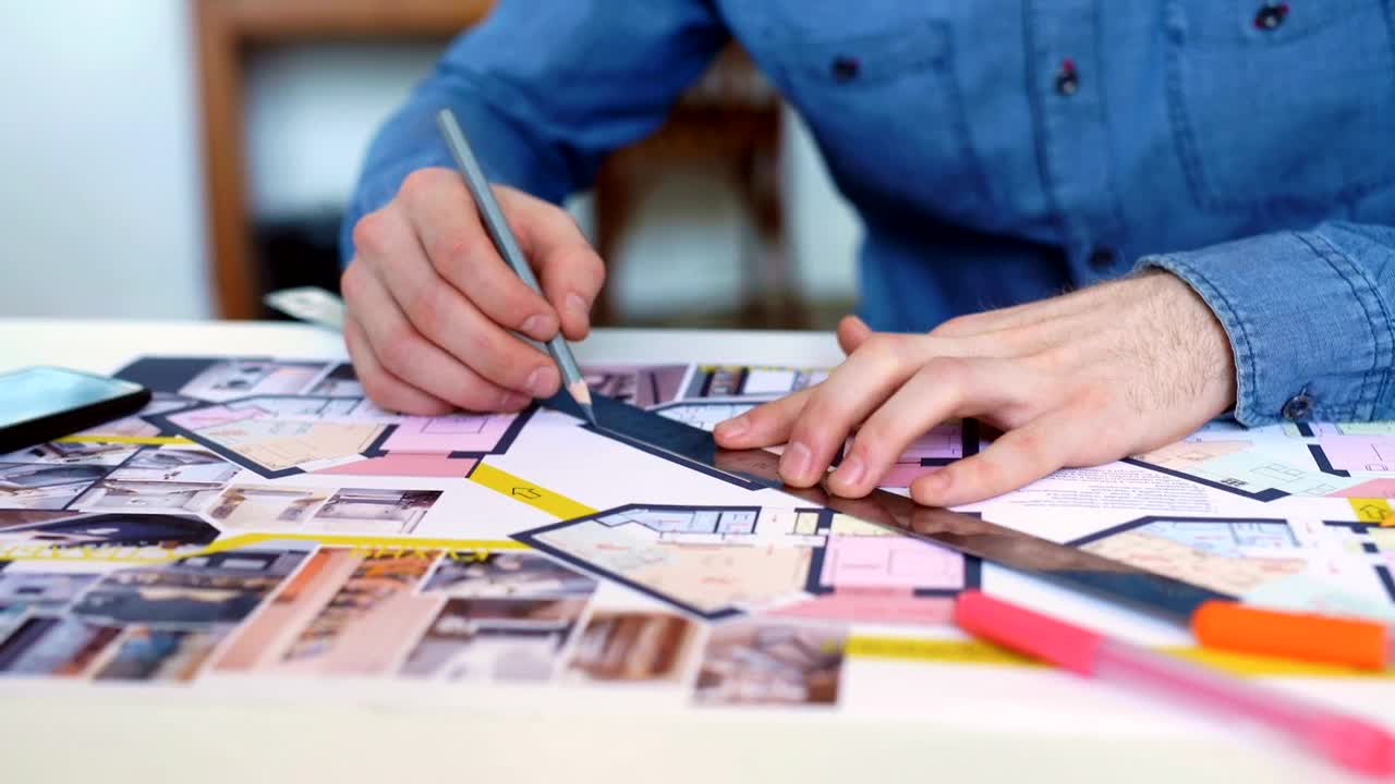 Free Stock Video Young Architect Working On A Blueprint Live Wallpaper - Free Download