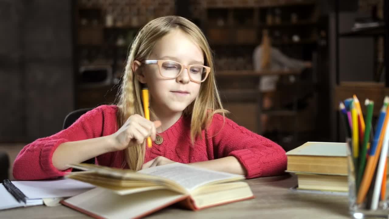 Stock Video Girl Reading A Book While Writing Live Wallpaper For PC - Free Download