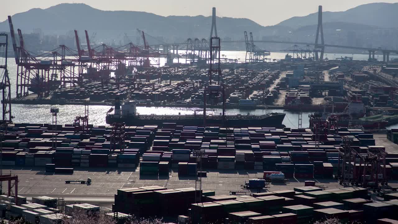 Stock Video Containerport Time Lapse In Busan Live Wallpaper For PC - Free Download