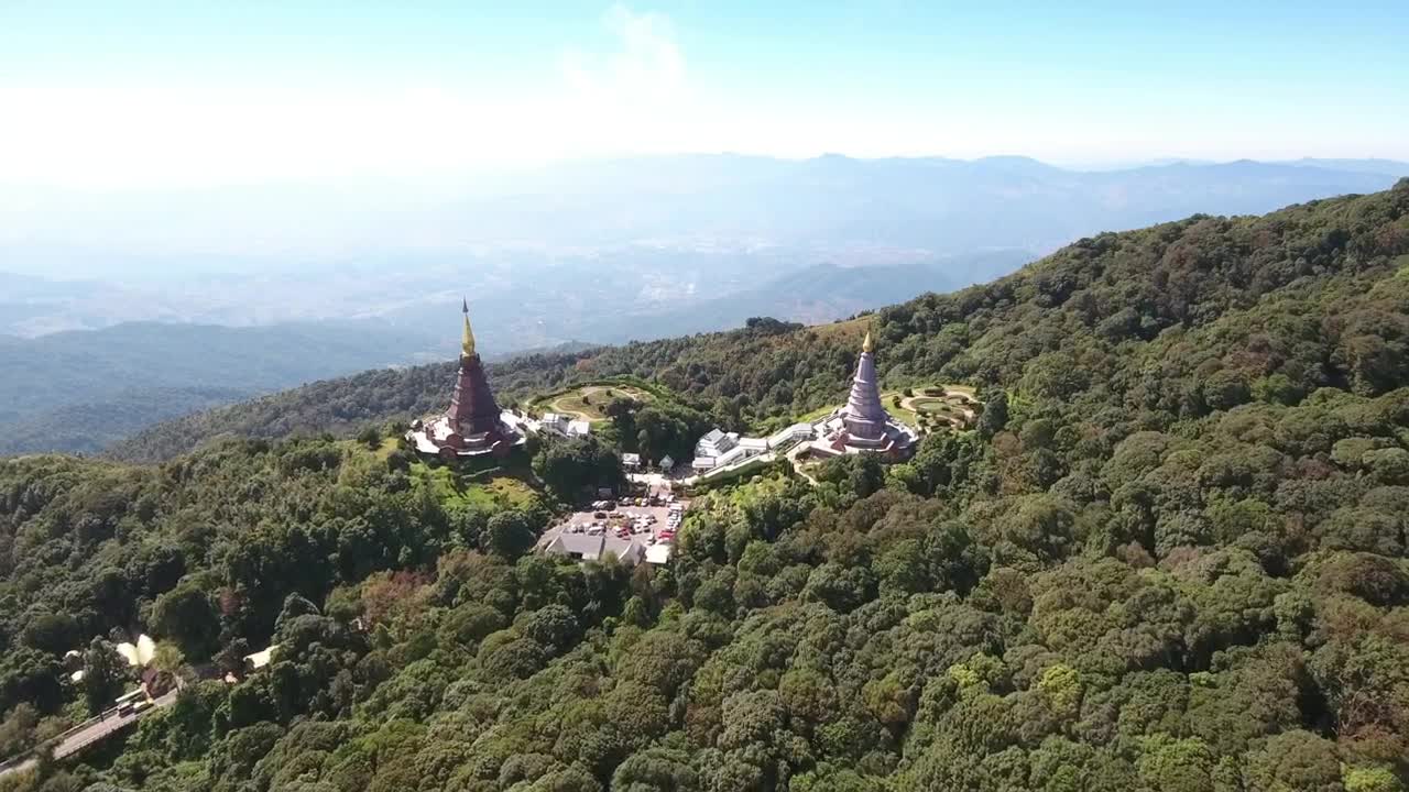 Stock Video Doi Inthanon Temple Aerial Shot Live Wallpaper For PC - Free Download