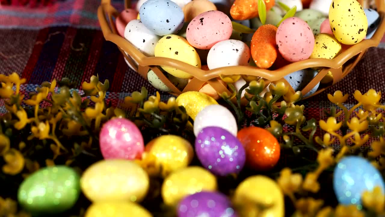Free Video Stock Small Easter Eggs In A Basket Live Wallpaper - Free Download