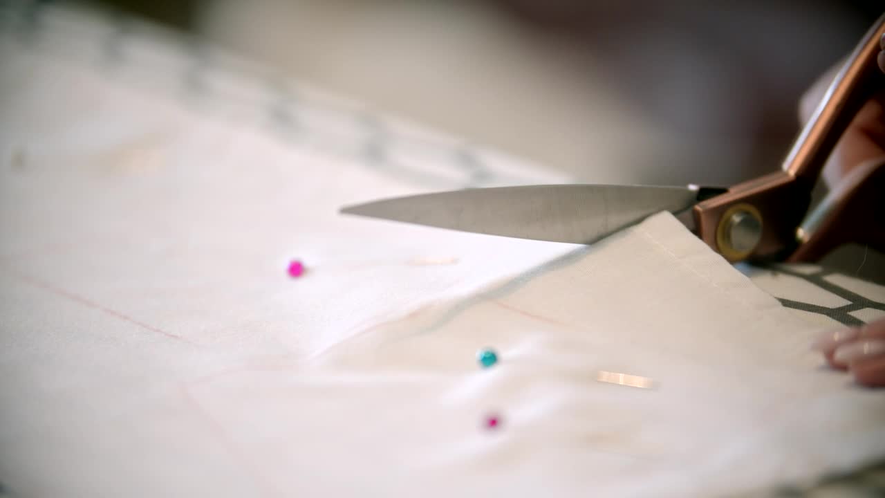 Free Stock Video Seamstress Cutting White Fabric Live Wallpaper - Free Download