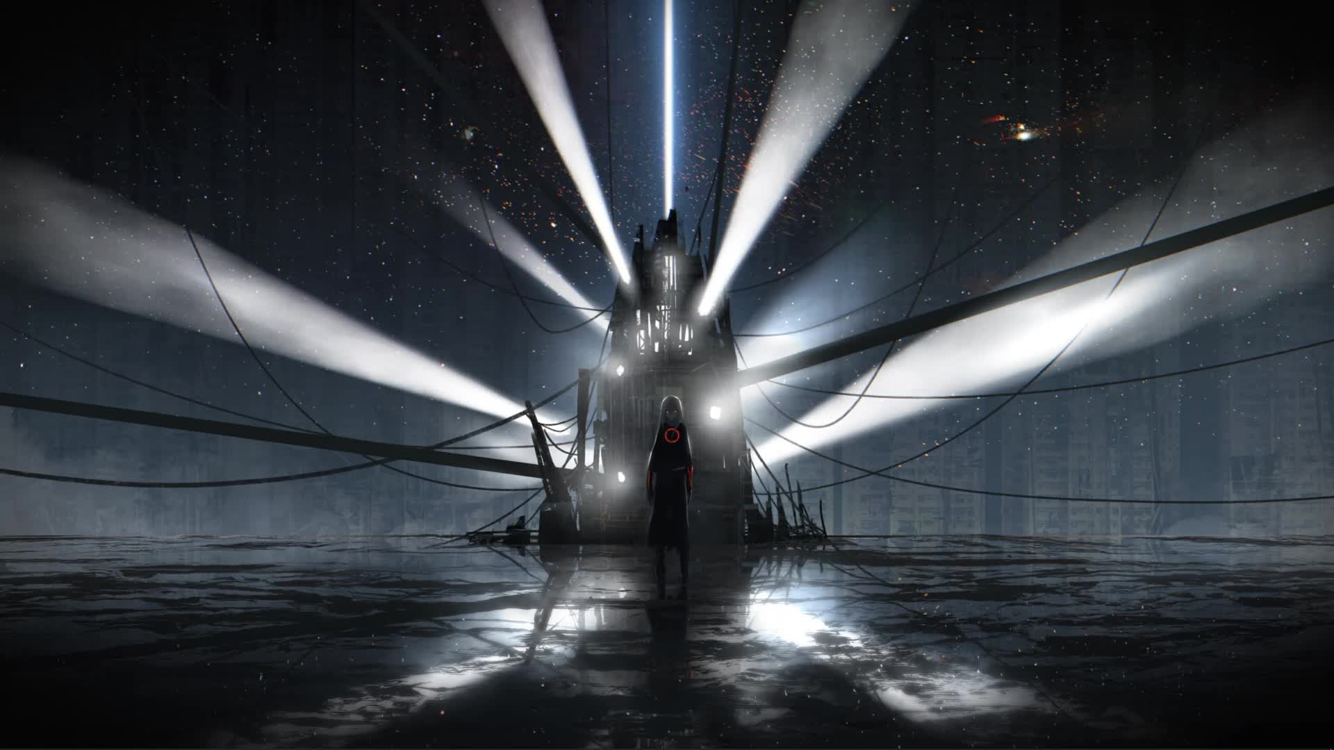 Anime RGB Girl In Dark Night City Live Wallpaper - Free Download