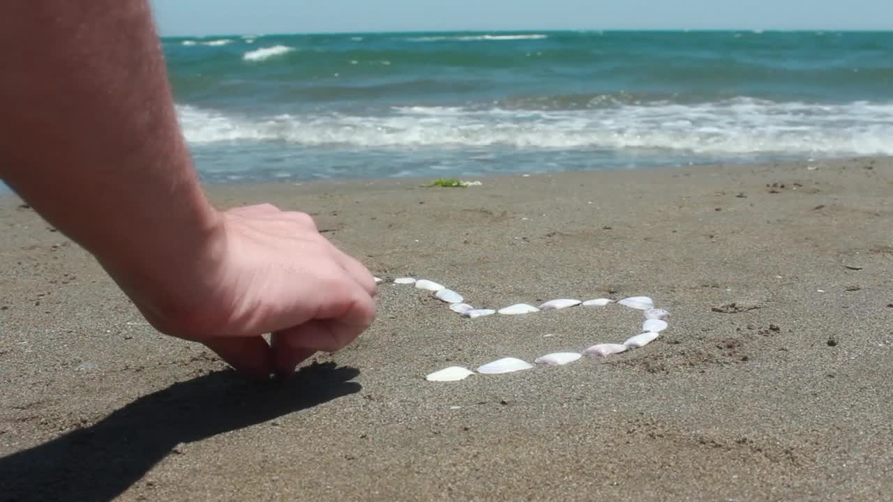 Stock Video Drawing A Heart On The Beach Using Oysters Live Wallpaper For PC - Free Download