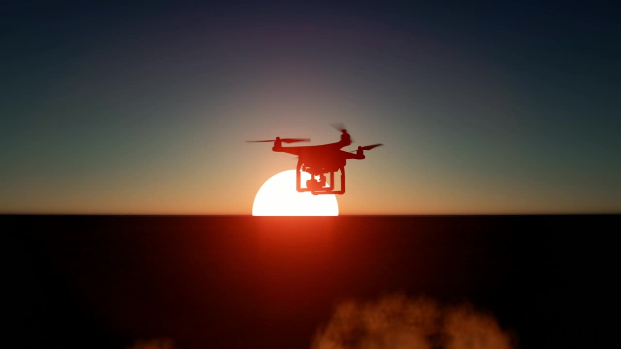 Stock Video Drone Flying Over The Sea During A Sunset Live Wallpaper For PC - Free Download