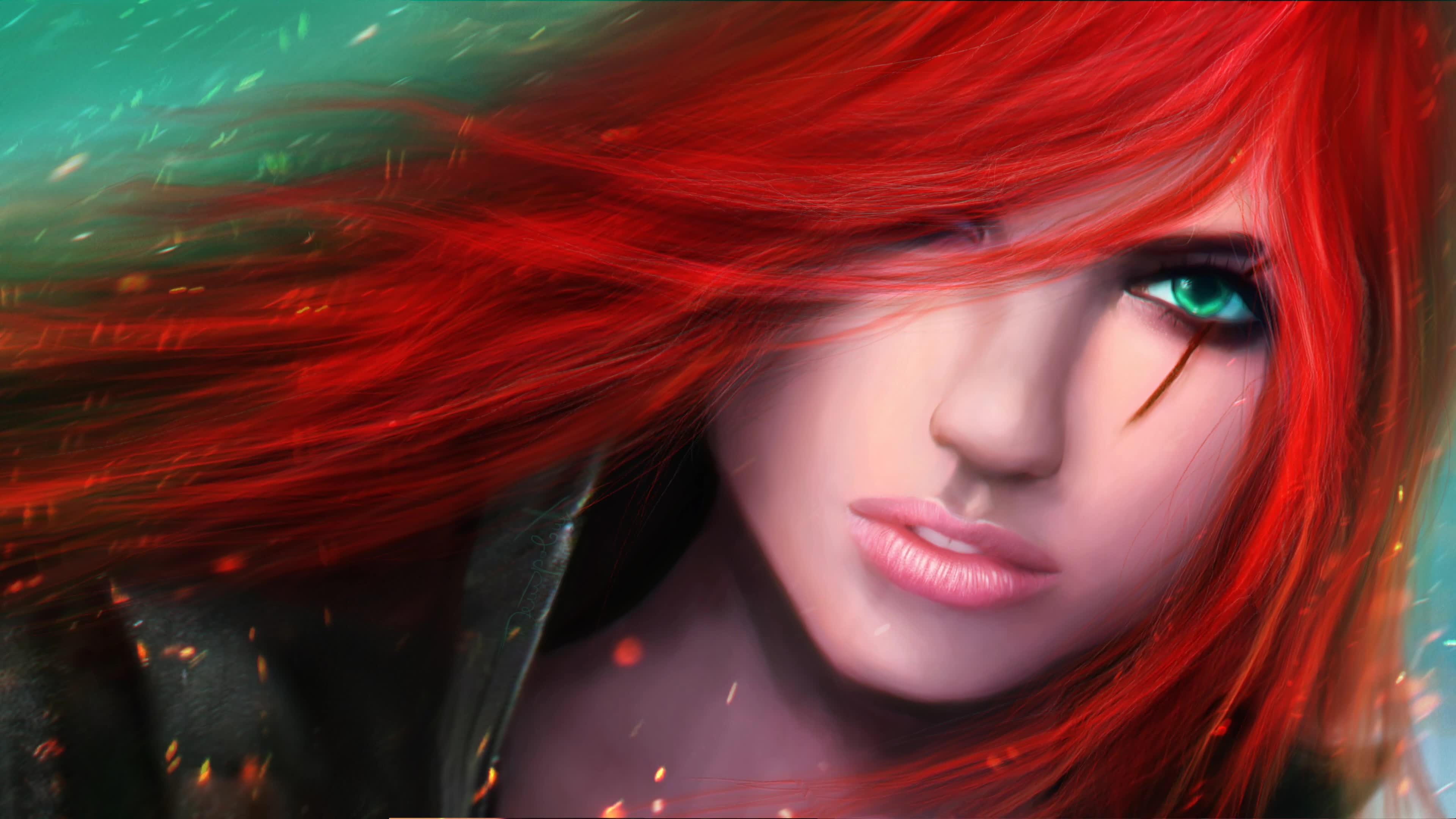 Katarina  Lol  Redhead  Girl  Live  Wallpaper - Free Download