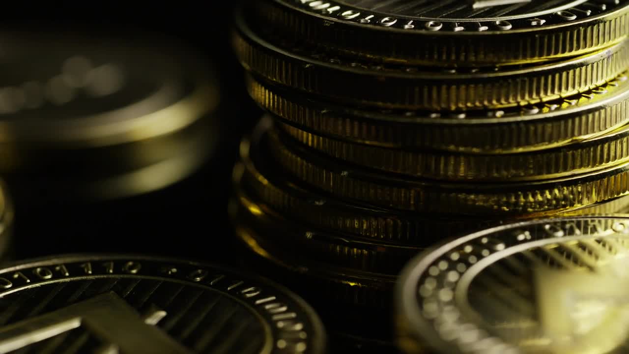 Video Stock Close Up Of A Stack Of Bitcoins Rotating Live Wallpaper For PC - Free Download