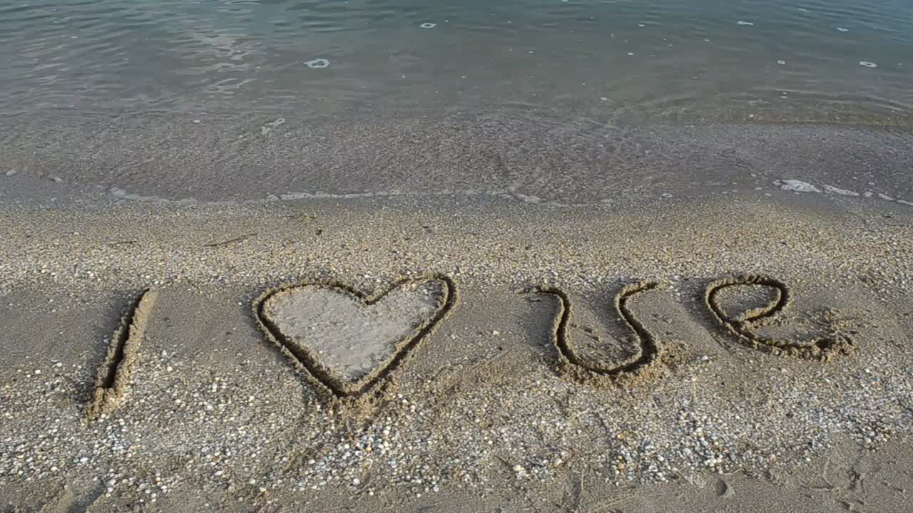 Stock Video Love Written In The Sand On A Beach Animated Wallpaper - Free Download