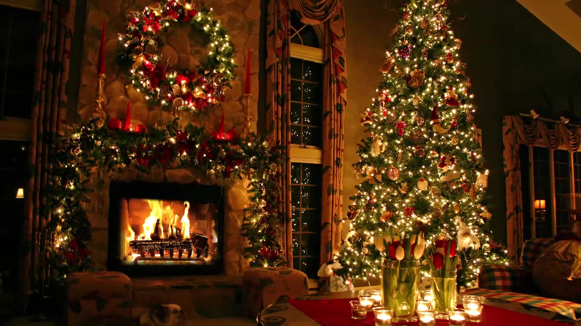 Christmas Tree and Fireplace - Free Download
