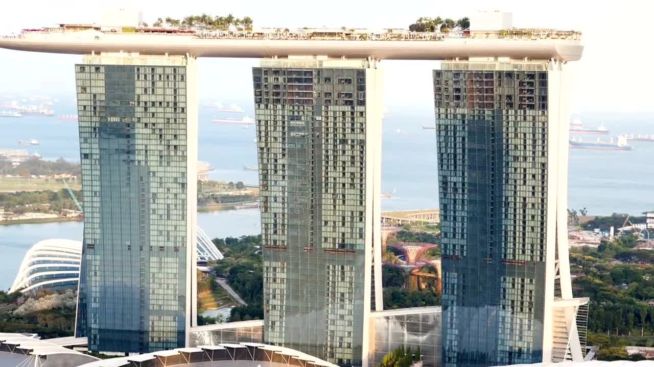 Stock Video Marina Bay Sands At Sunset Seen From Abov Animated Wallpaper - Free Download