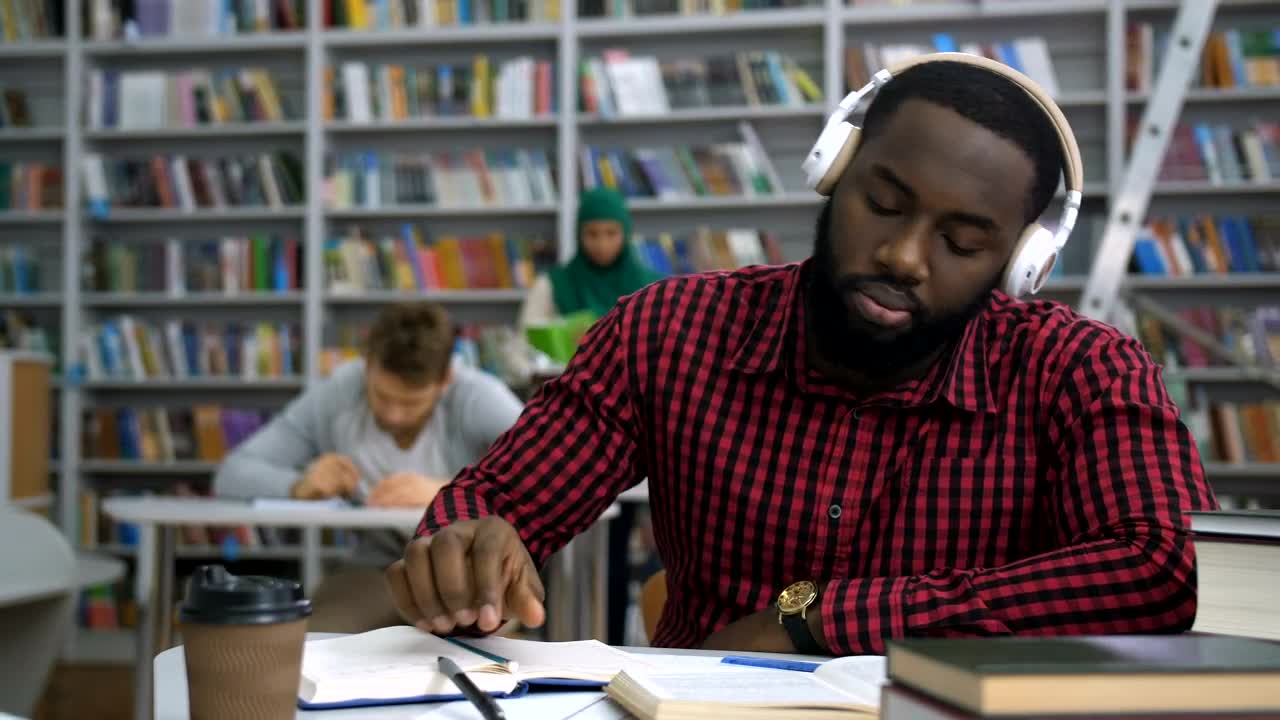 Stock Video Man Listening To Music While Studyin Animated Wallpaper - Free Download