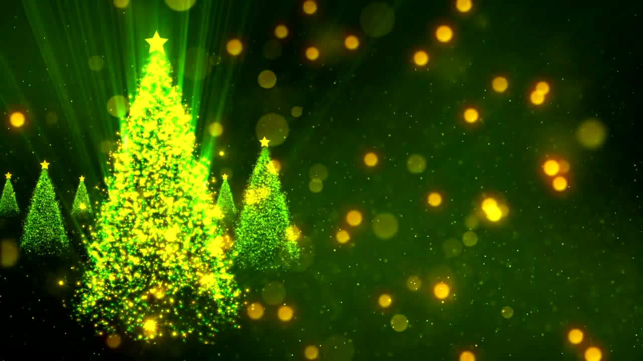 Stock Video Luminous Christmas Tree And Floating Particles Animated Wallpaper - Free Download