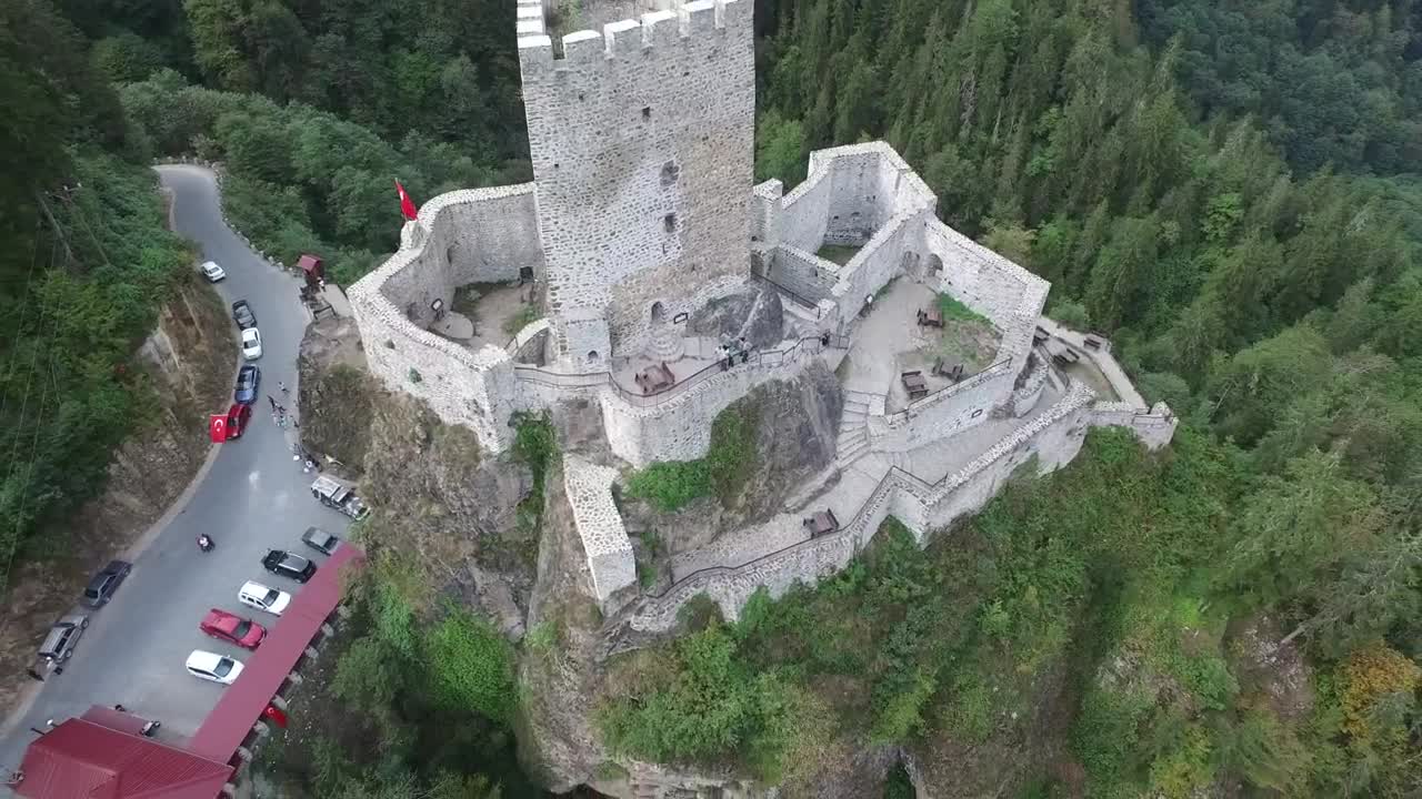 Stock Video Flying Away From The Medieval Castle In The Middle Of Live Wallpaper For PC - Free Download