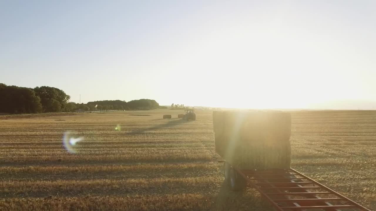 Stock Video Large Hay Bales In A Field Animated Wallpaper - Free Download