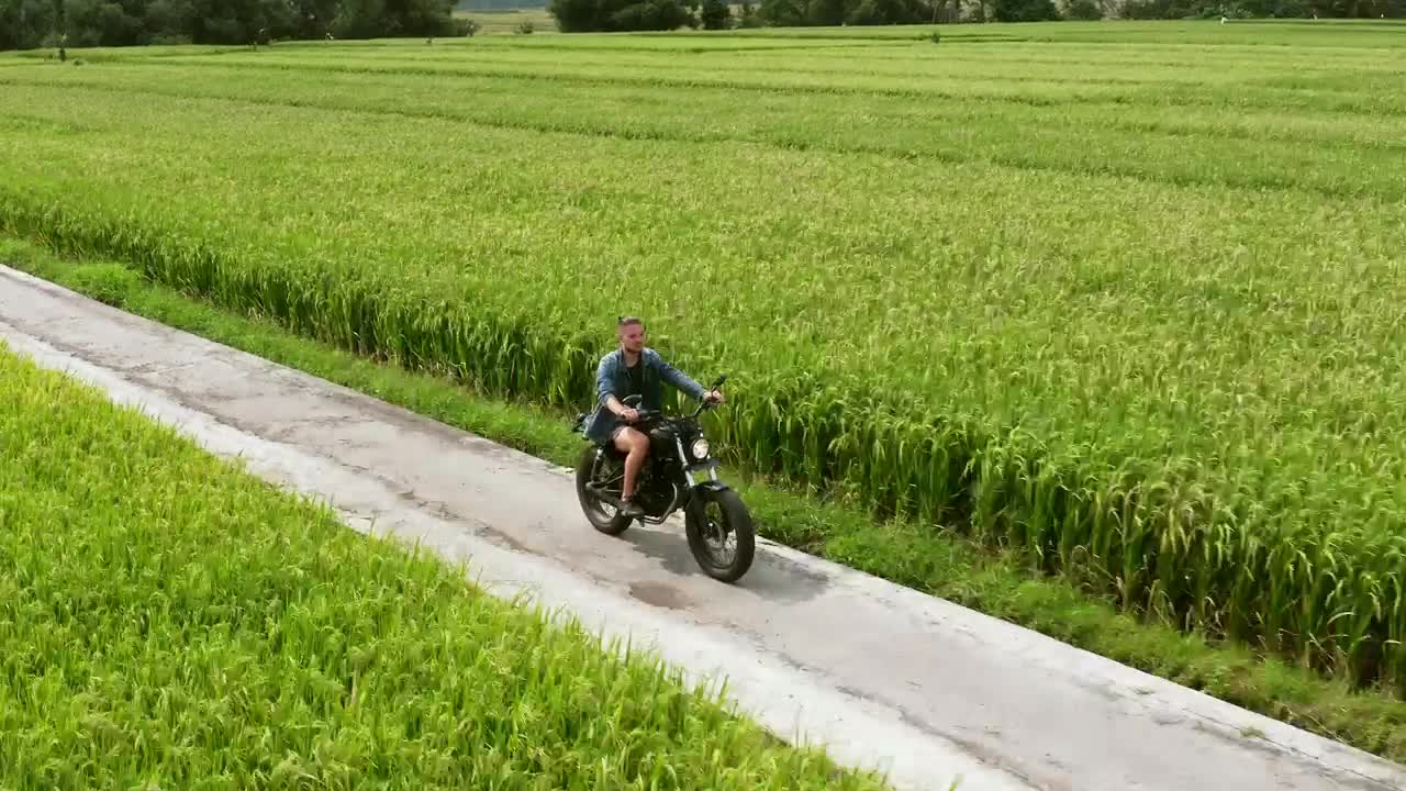 Stock Video Man Riding A Motorbike In The Countrysid Animated Wallpaper - Free Download