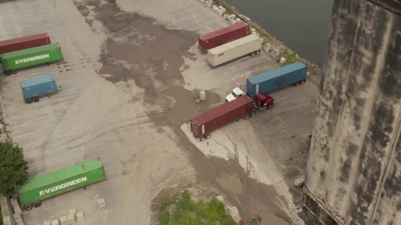 Stock Video Land Transport Zone In A Port Aerial Shot Animated Wallpaper - Free Download