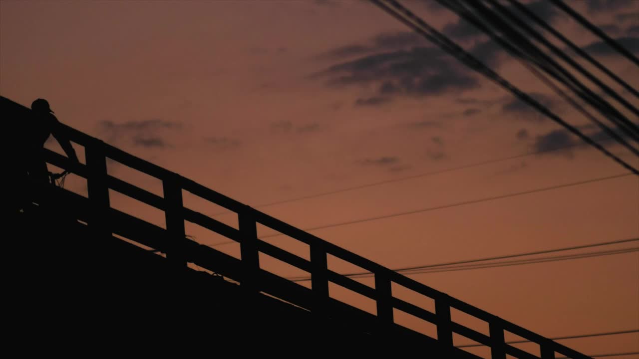 Stock Video Person Cycling On Bridge Live Wallpaper - Free Download