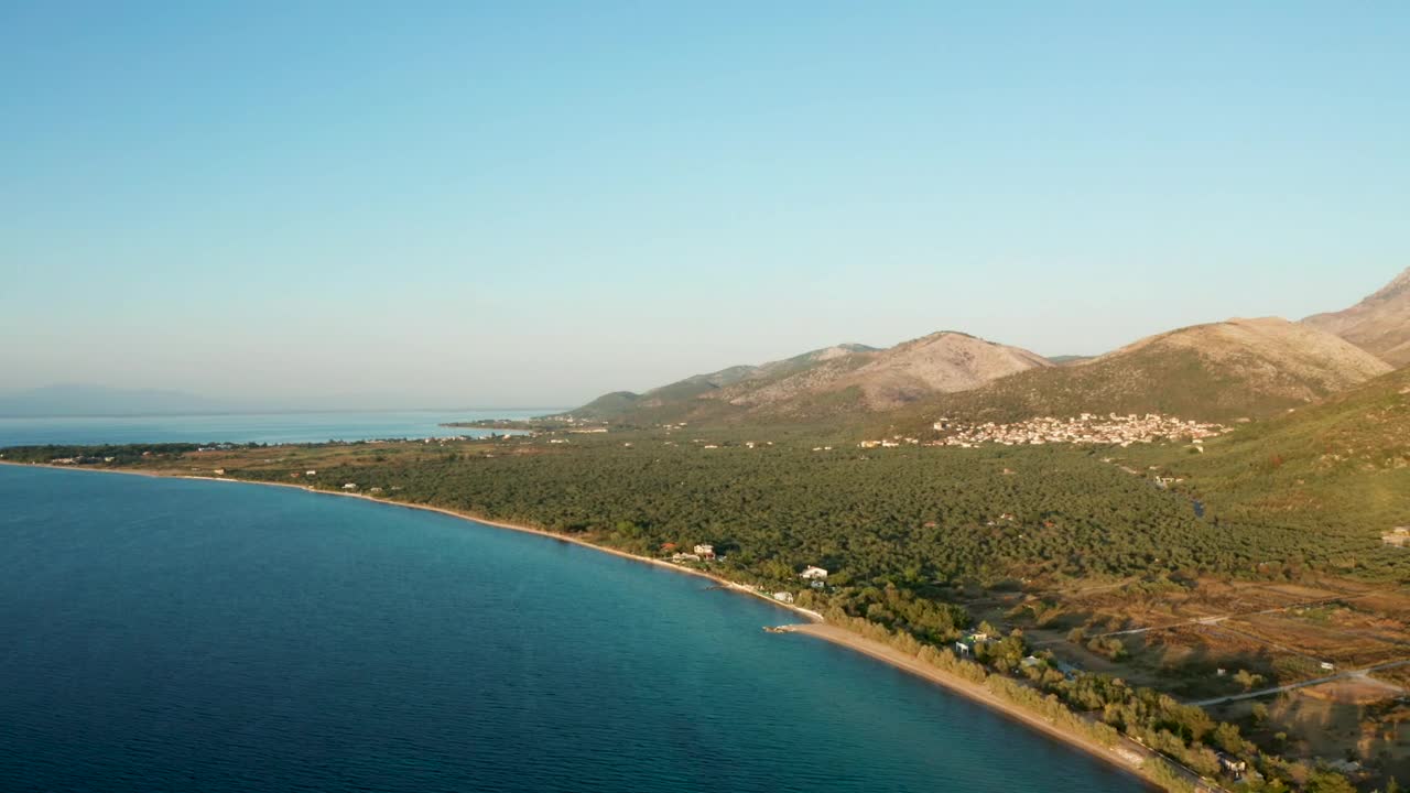 Stock Video Coastal Village Nested Between Two Mountains Live Wallpaper For PC - Free Download