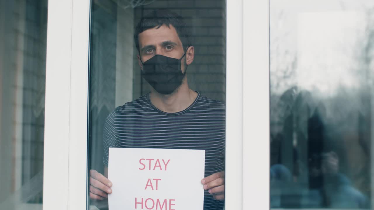Stock Video Man Asking To Stay Home For Quarantine Animated Wallpaper - Free Download