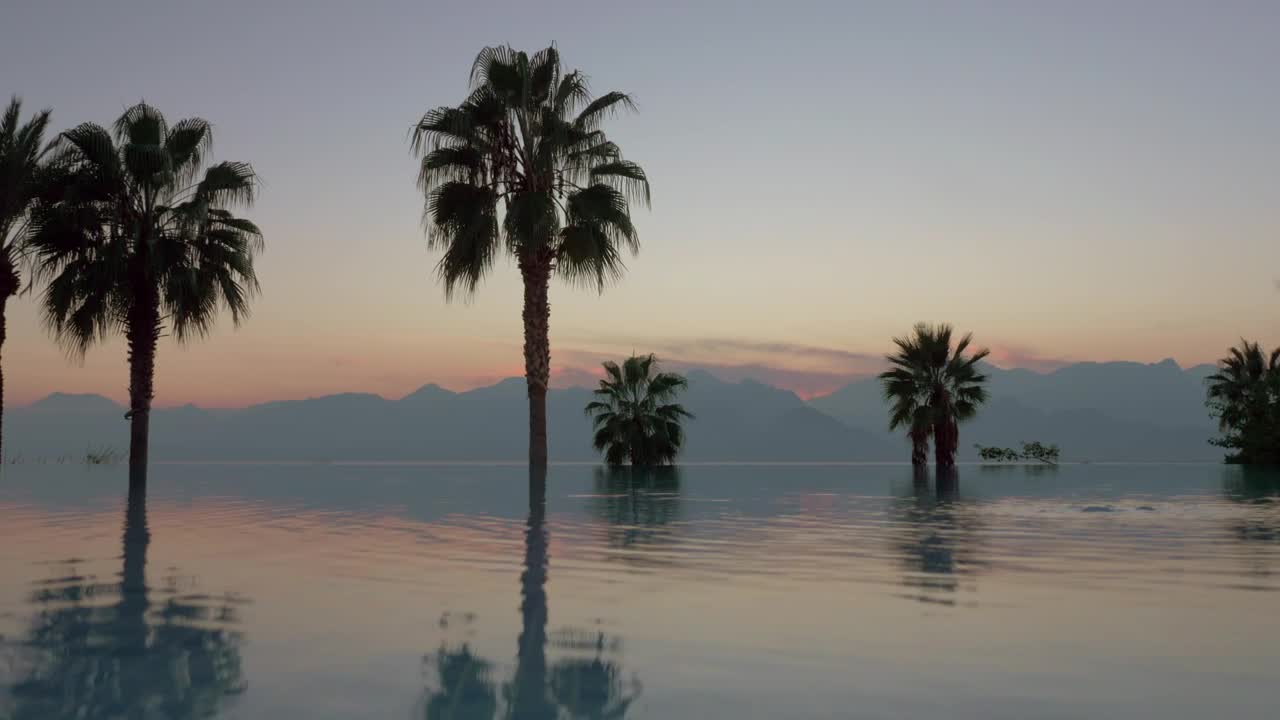 Stock Video Infinity Pool At Dusk Animated Wallpaper - Free Download