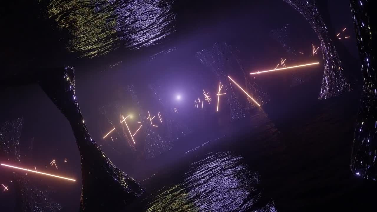 Video Stock Cave Of An Alien Planet With Purple Neon Lights Live Wallpaper For PC - Free Download