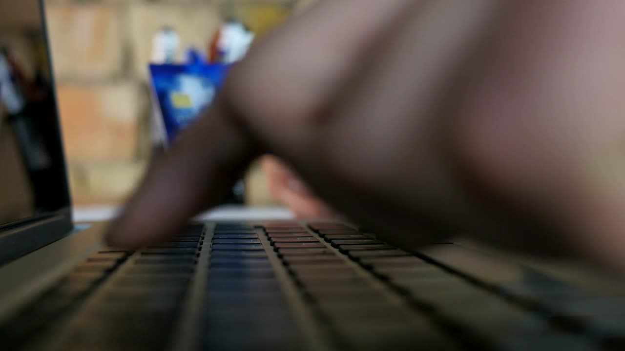 Video Stock Person Typing His Bank Information On A Laptop Live Wallpaper Free - Free Download