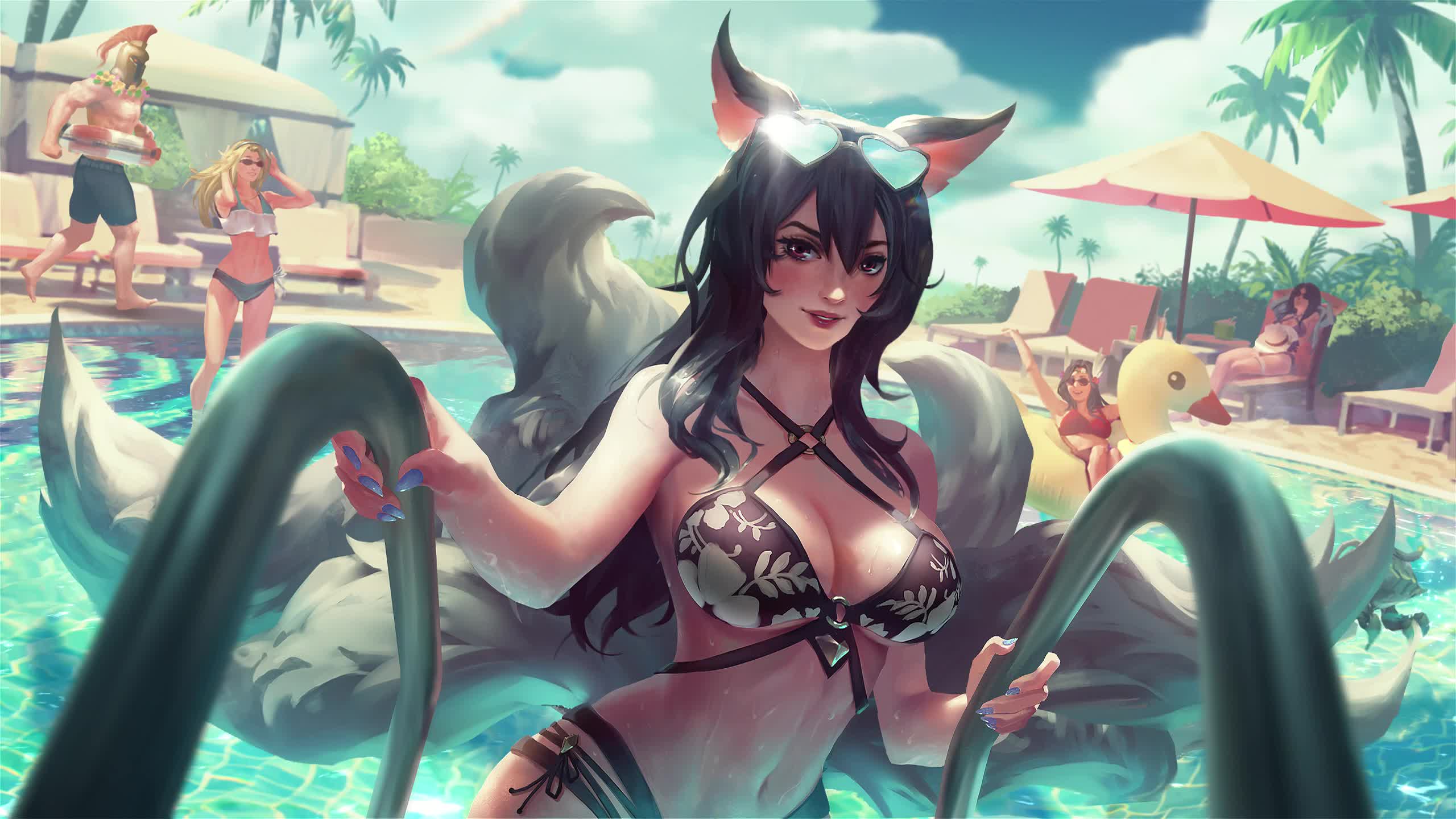 LOL Pool Party Ahri Live Wallpaper - Free Download