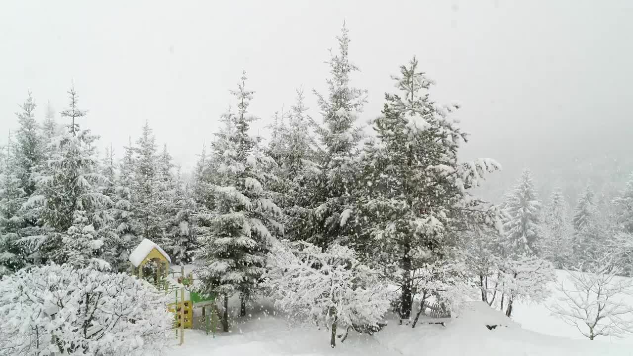 Video Stock Playground In Winter While Is Snowing Live Wallpaper Free - Free Download