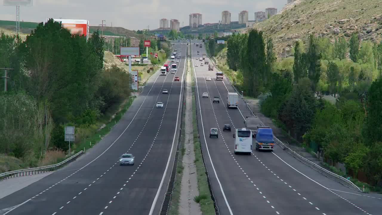 Stock Video Concrete Highway With Traffic Time Lapse Live Wallpaper For PC - Free Download