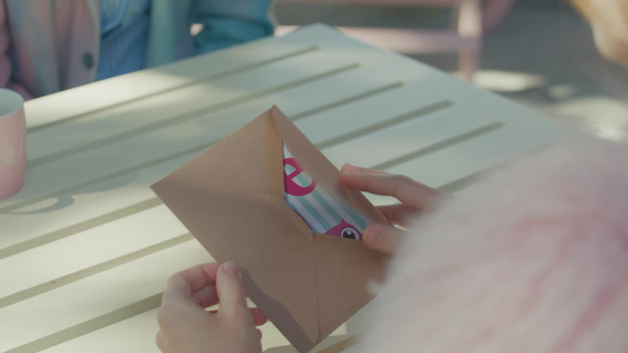 Stock Video Girl Opening An Envelope From A Valentines Day Card Live Wallpaper For PC - Free Download