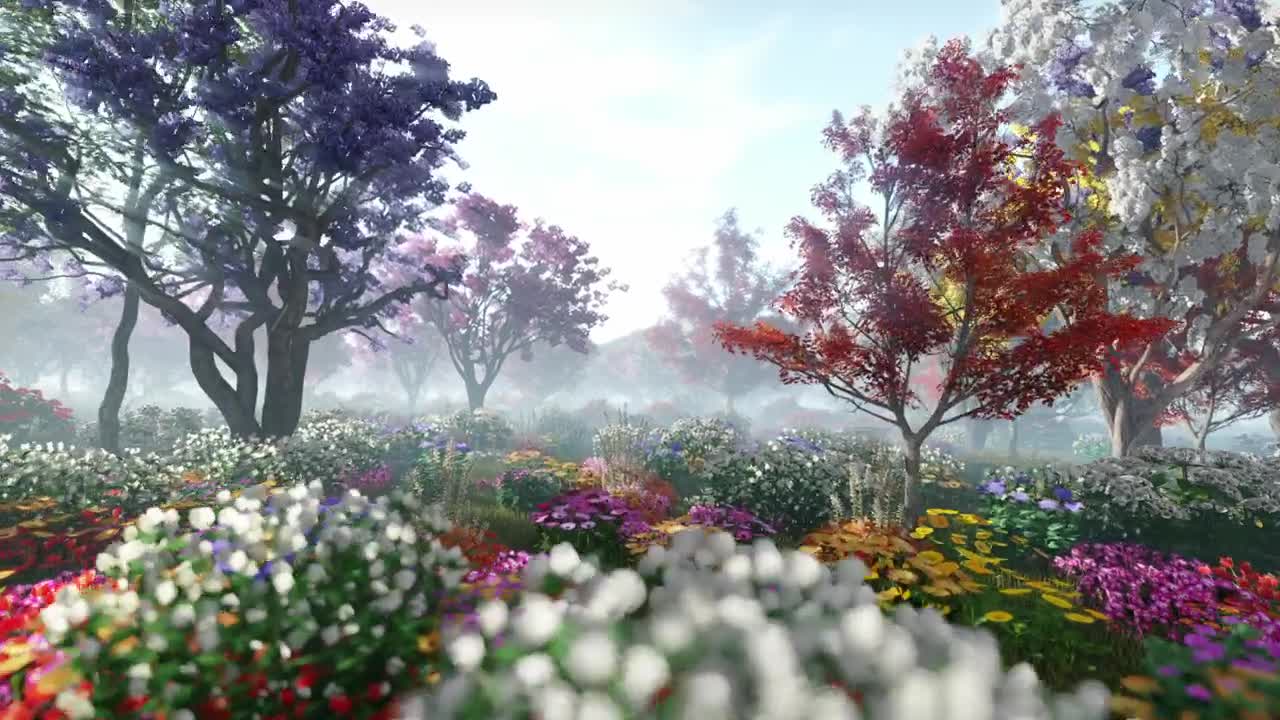 Stock Video Garden Of Eden Full Of Flowers And Trees Live Wallpaper For PC - Free Download