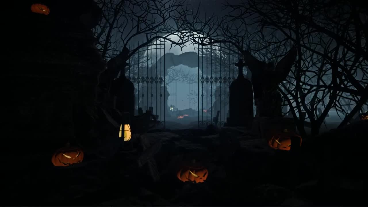 Stock Footage Walking A Graveyard At Night D Render Live Wallpaper - Free Download