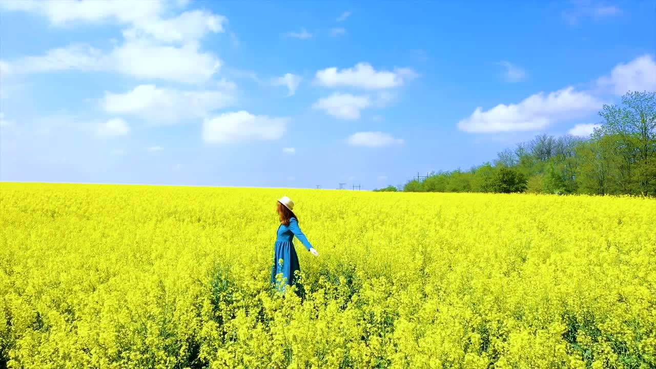 Stock Video Happy Woman Spinning On A Flower Field Animated Wallpaper - Free Download