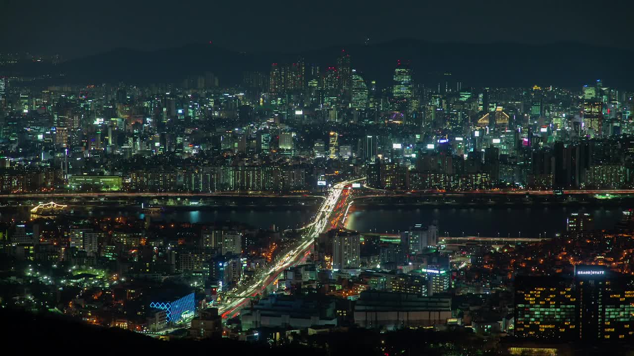 Free Stock Video Seoul Colorful Cityscape At Night And Traffic Live Wallpaper - Free Download