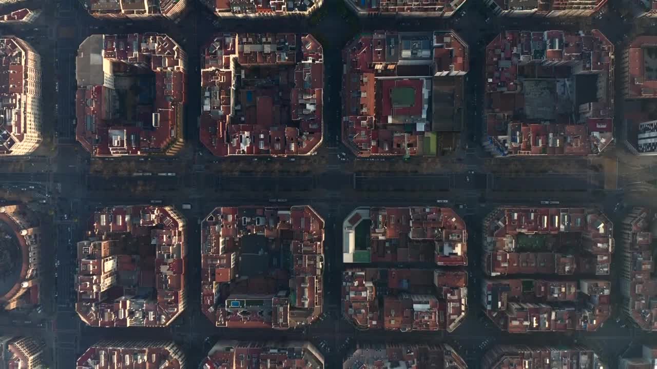 Free Video Stock top aerial shot of barcelona city Live Wallpaper - Free Download