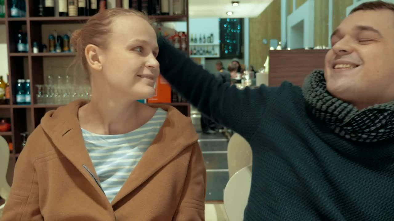 Stock Video Couple In Love Taking A Photo In A Cafe Live Wallpaper For PC - Free Download