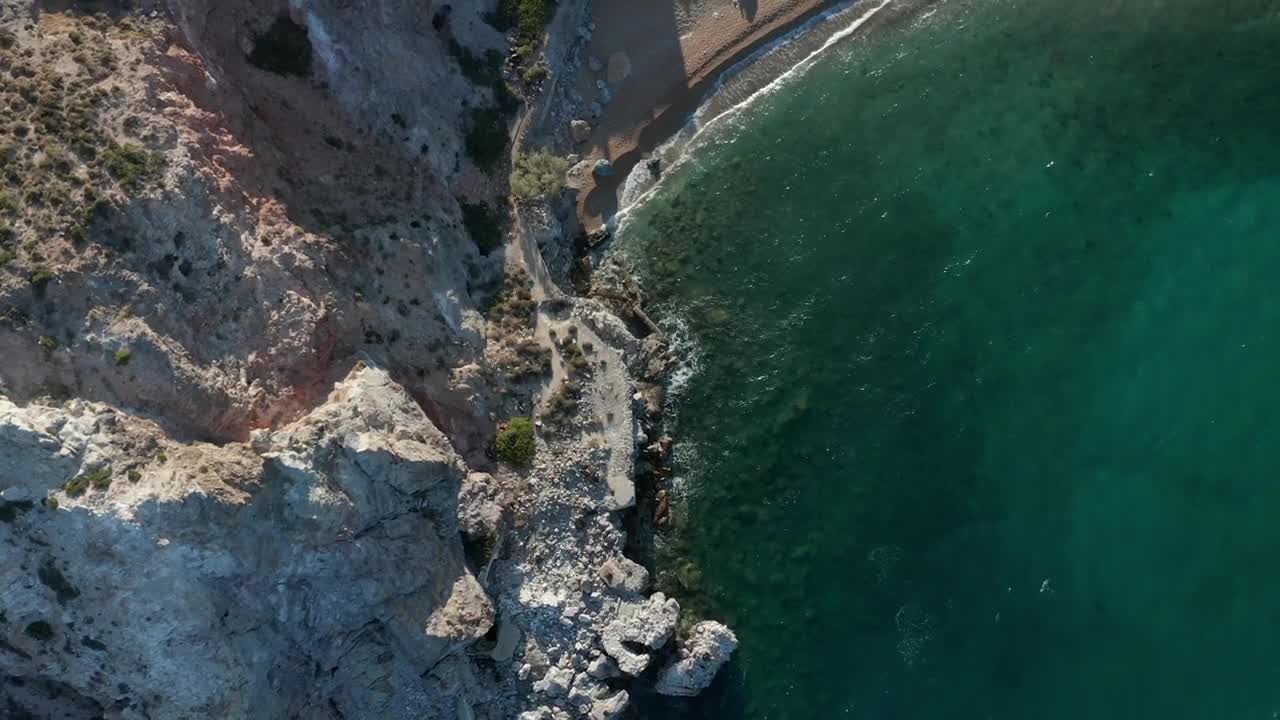 Free Video Stock Small Beach On A Cliff Aerial Top Shot Live Wallpaper - Free Download