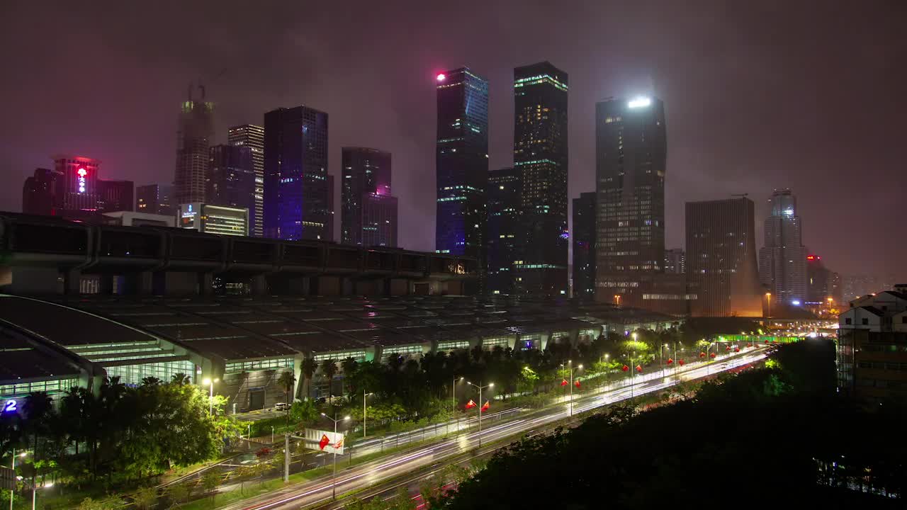 Free Stock Video Shenzhen Convention Center At Night Live Wallpaper - Free Download
